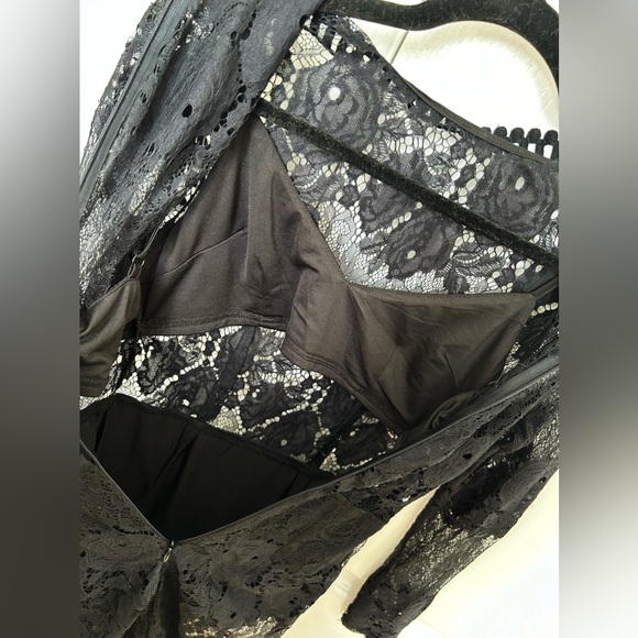 Missguided Black Lace Sheer Dress - Picture 7 of 8